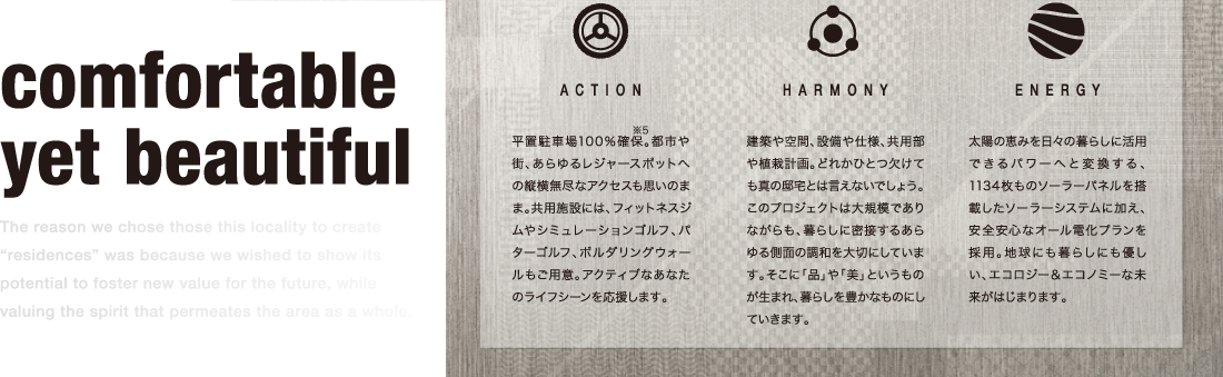 ACTION/HARMONY/ENERGY