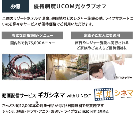 お得 優待制度UCOM光クラブオフ