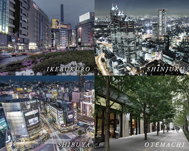 IKEBUKURO SHINJUKU SHIBUYA OTEMACHI