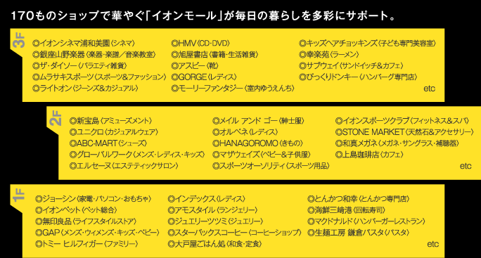 170ものショップで華やぐ「イオンモール」が毎日の暮らしを多彩にサポート。