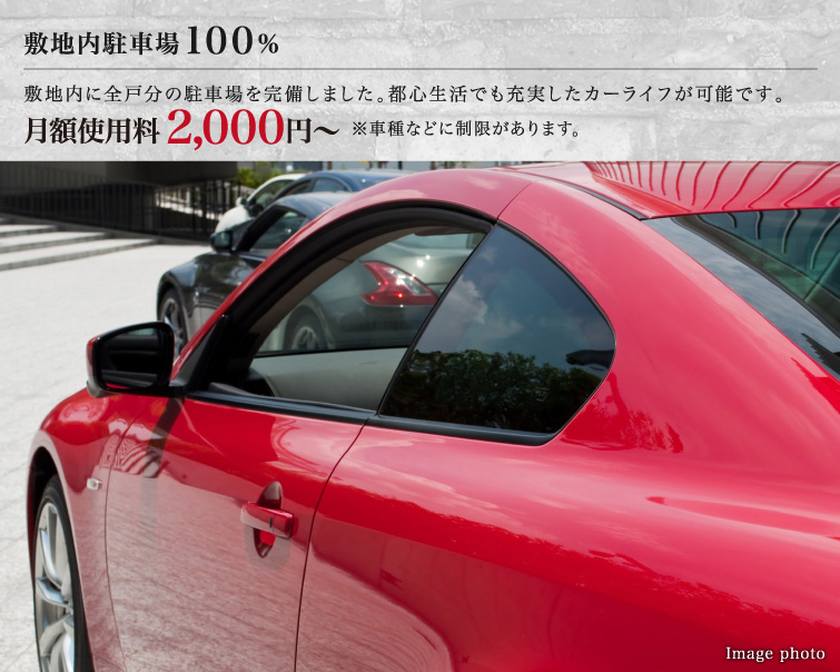 敷地内駐車場100％