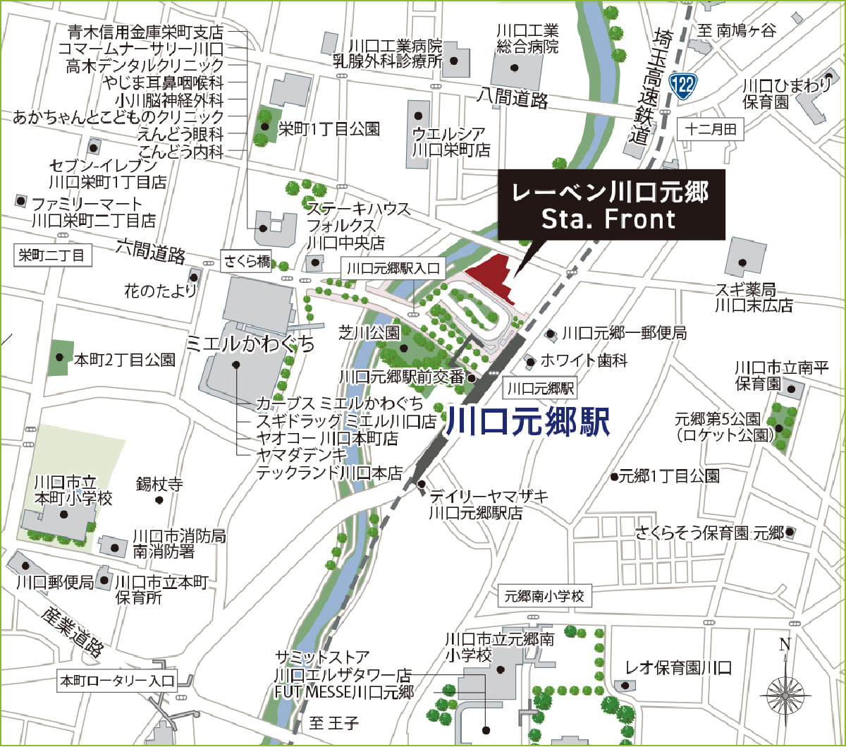 レーベン川口元郷 Sta.Front 地図