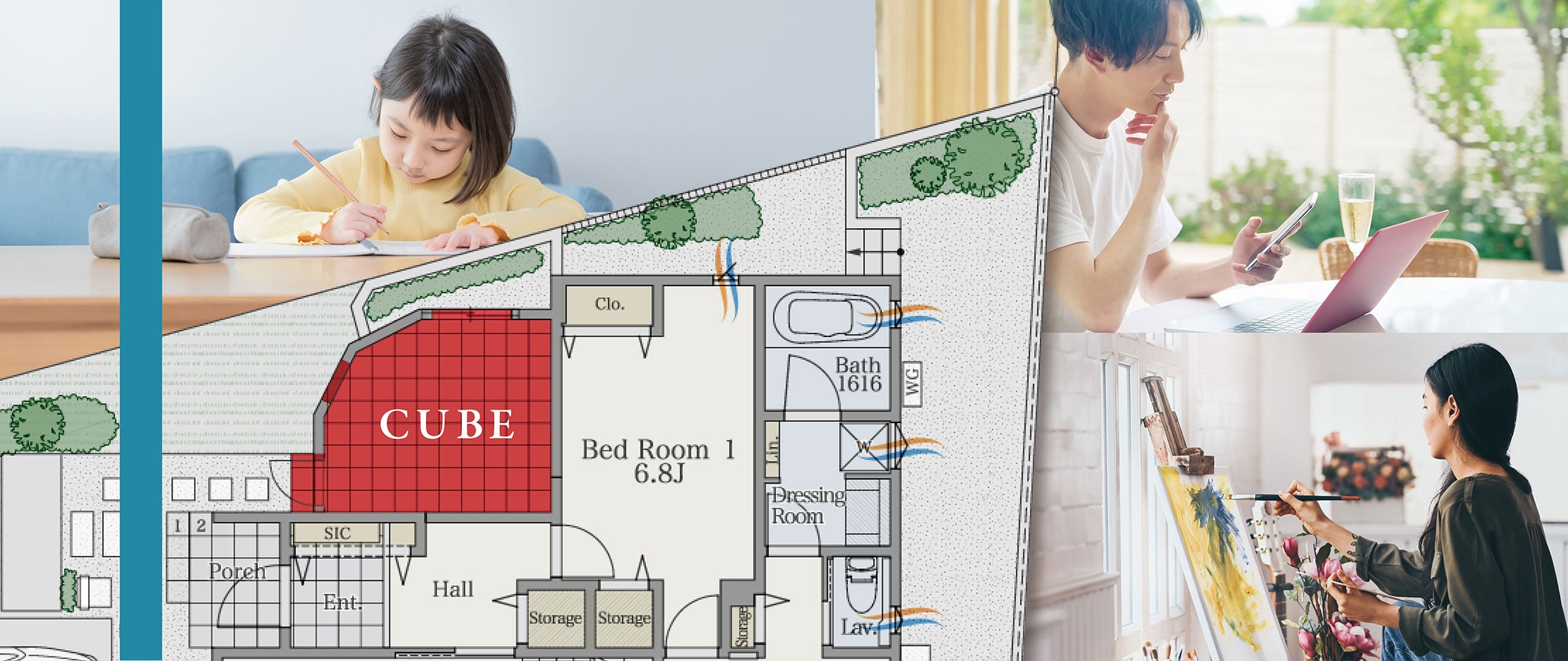 ビジネス応援パッケージ付き戸建住宅 自宅にレンタルスペース「CUBEプラン」