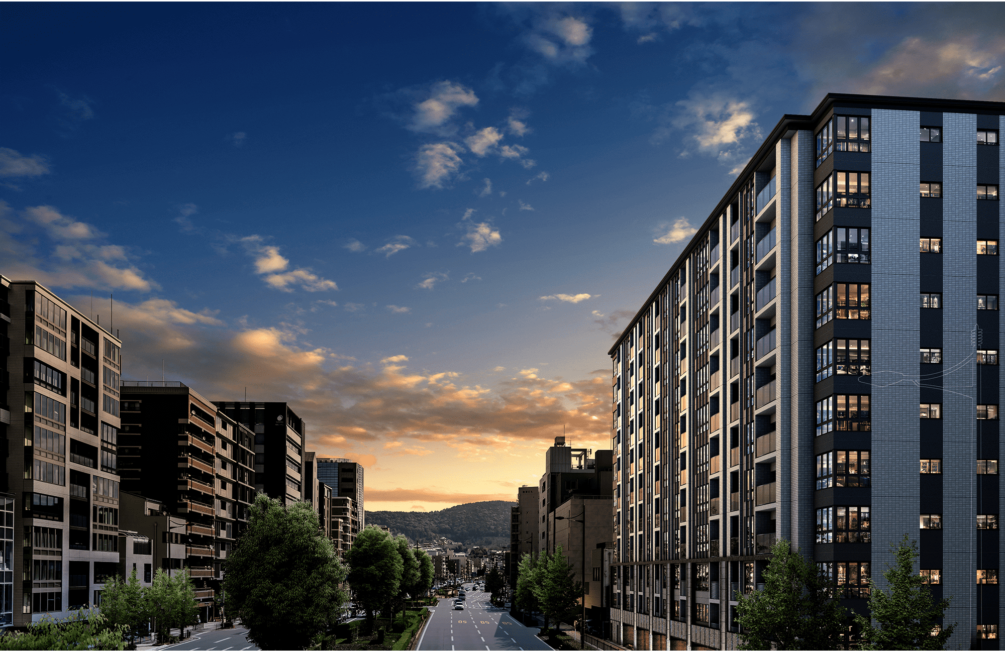 Kyoto gojo street project外観完成予想CG
