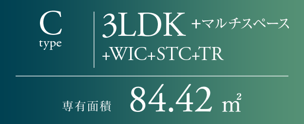 Ctype｜3LDK+テレワークスペース+WIC+STC+TR