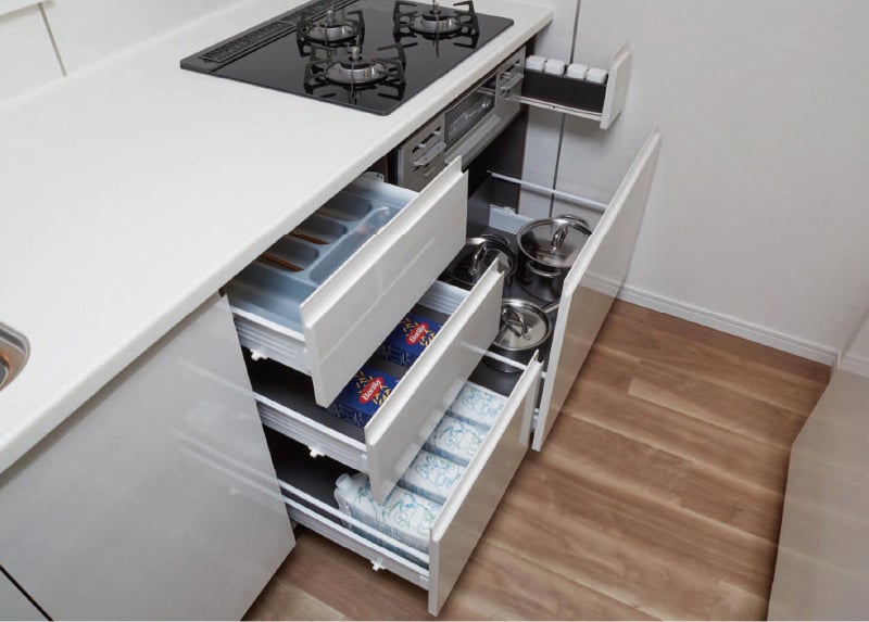 スライド式キッチン収納