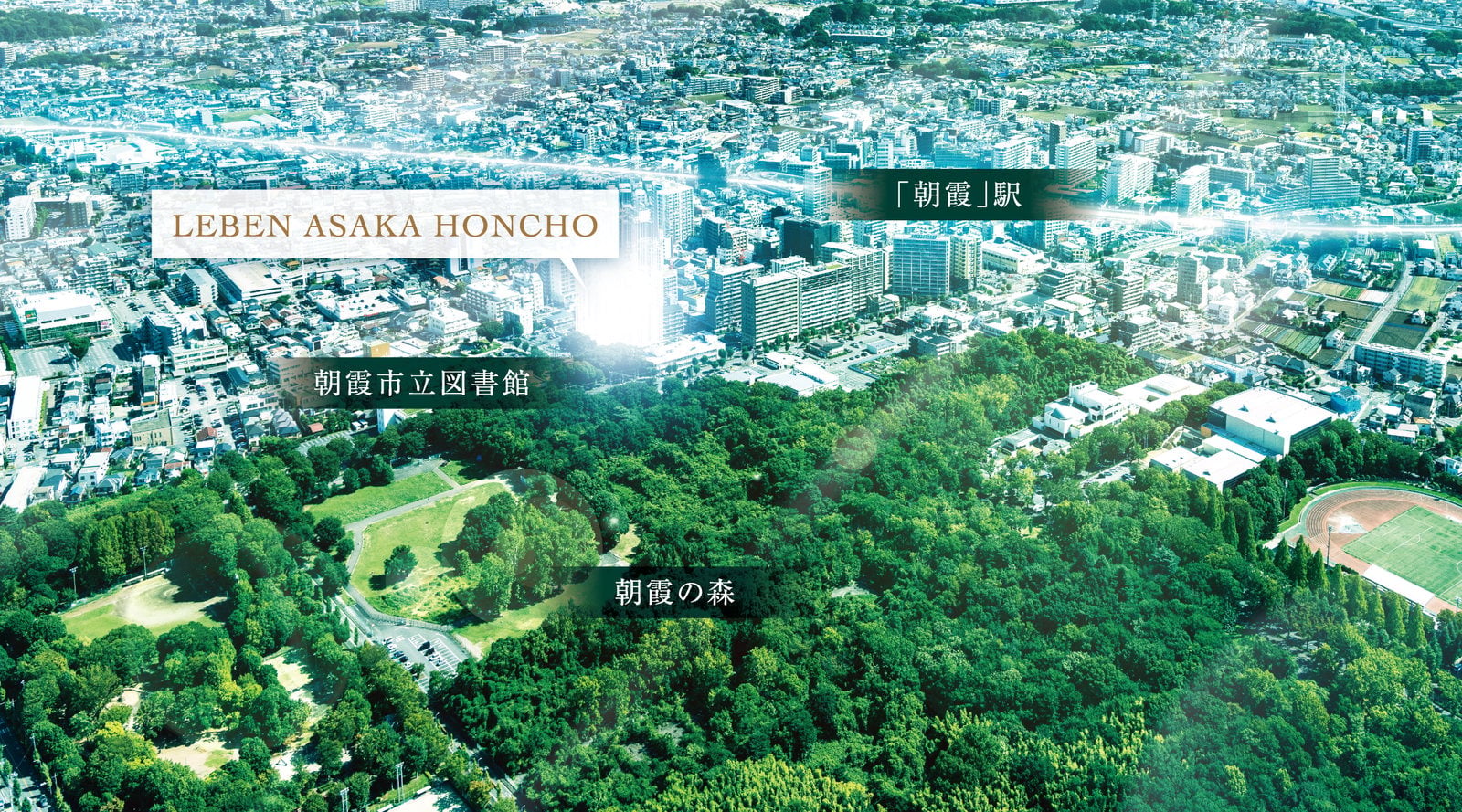 現地周辺航空写真 レーベン朝霞本町
