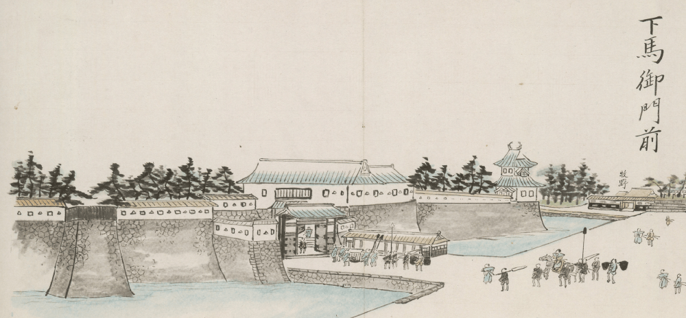 福井県立図書館・福井城旧景「下馬御門前」