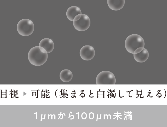 1μmから100μm未満