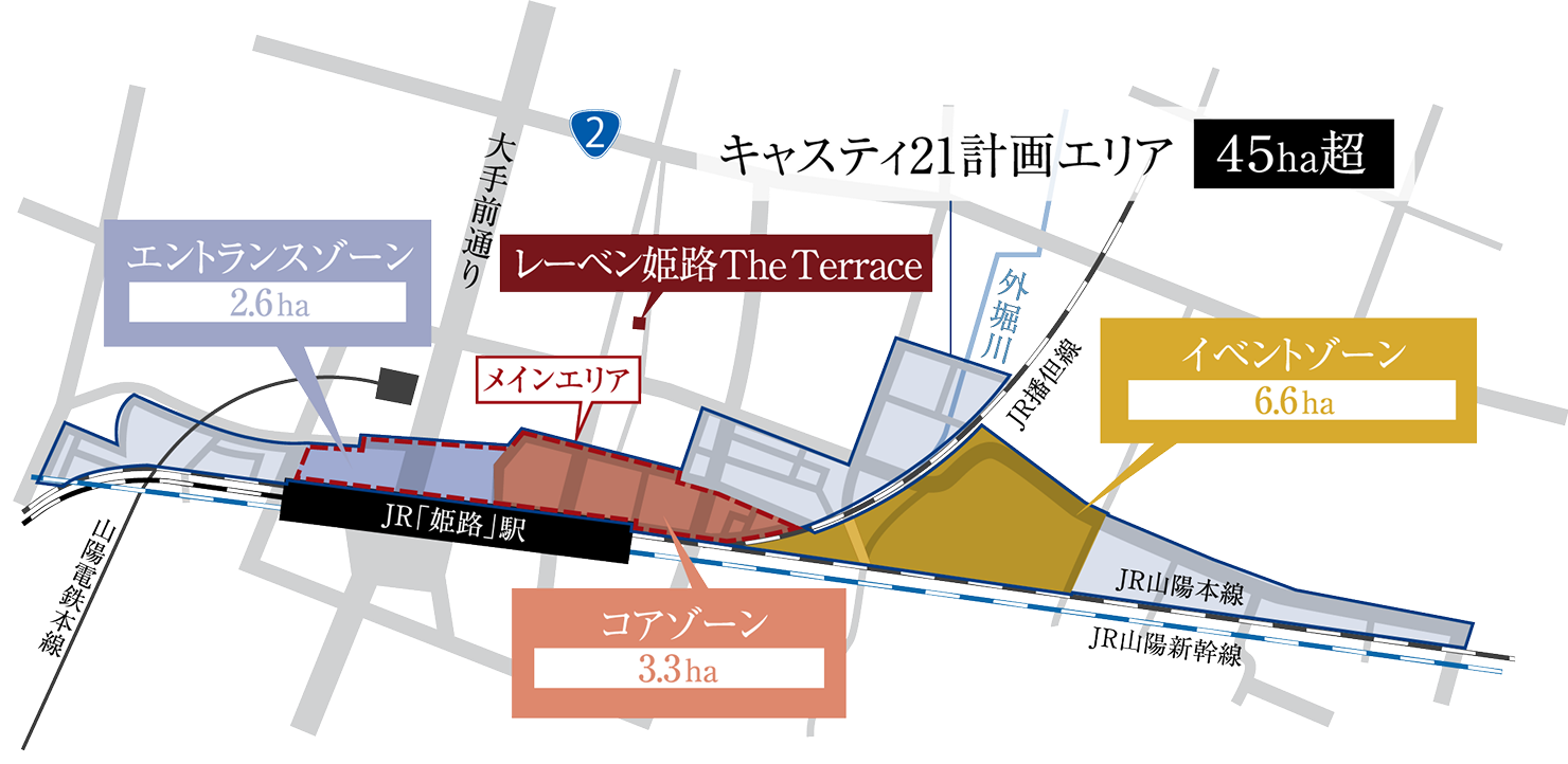 キャスティ21計画ゾーニング概念図