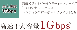 高速！大容量1Gbps