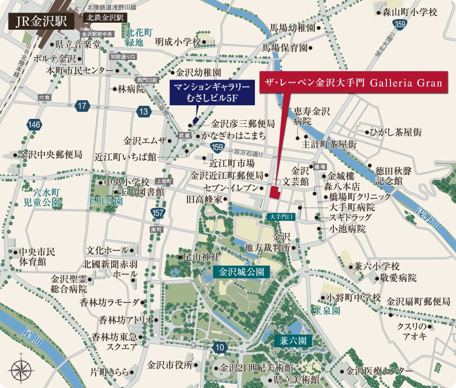 金沢市街地図