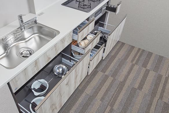 スライド式キッチン収納 イメージ写真