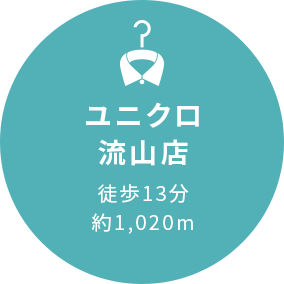 ユニクロ流山店徒歩13分約1,020m