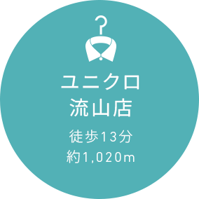 ユニクロ流山店徒歩13分約1,020m
