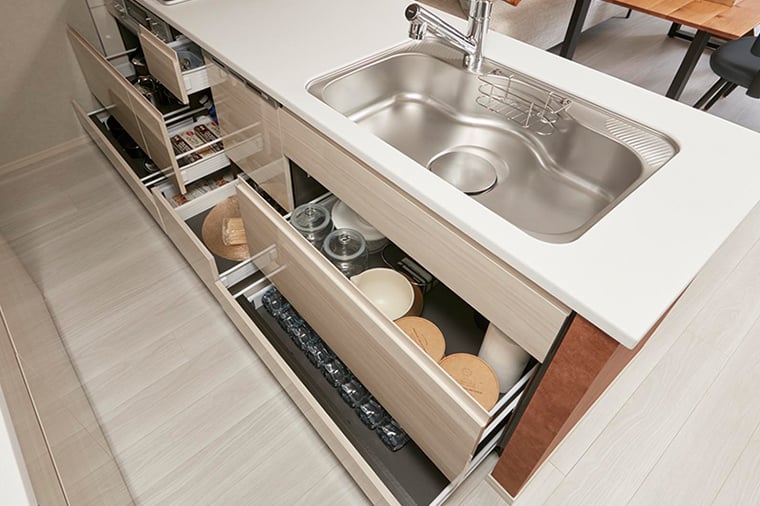 スライド式キッチン収納