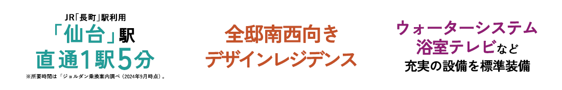 JR「長町」駅利用「仙台」駅直通1駅5分