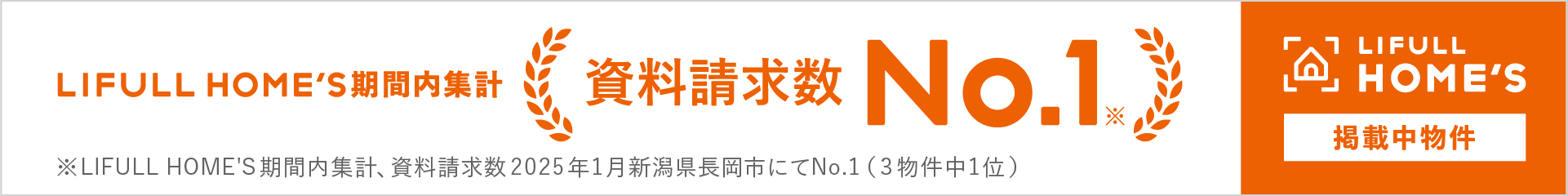 HOME'S資料請求数No.1