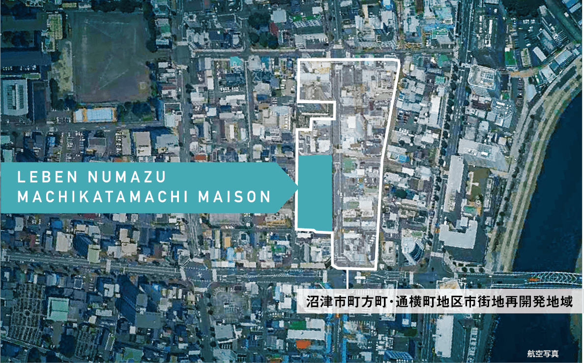沼津 俯瞰空撮 レーベン沼津町方町 MAISON 計画地