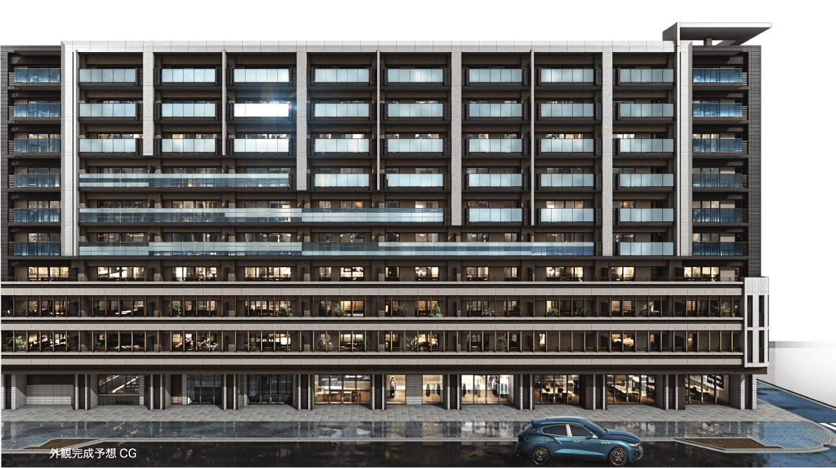 レーベン沼津町方町 MAISON 外観完成予想CG（夜景）