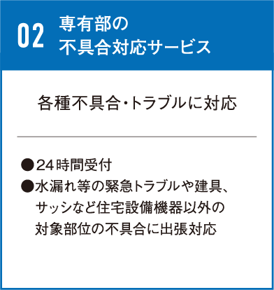 専有部の
不具合対応サービス