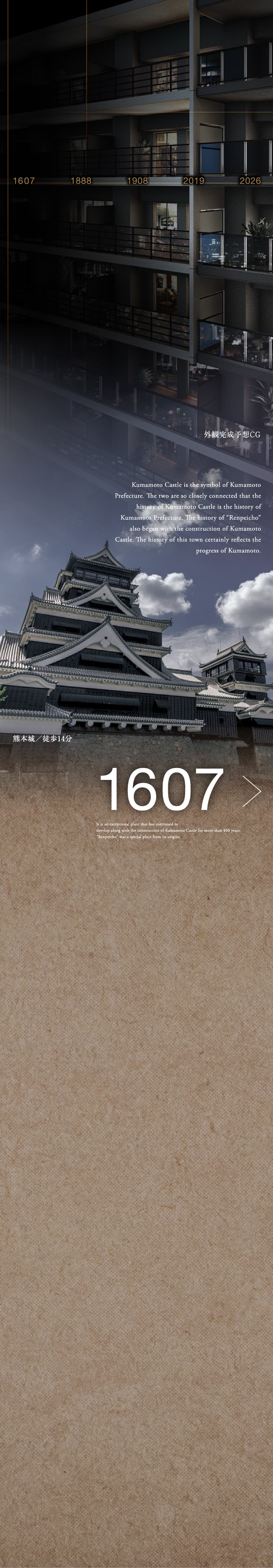 外観完成予想CG 熊本城 徒歩14分