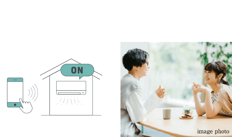 室温モニタリング スマートリモコンと家電を連動させ、温湿度を自動制御。