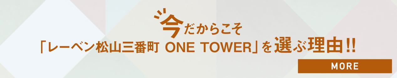 今だからこそ「レーベン松山三番町 ONE TOWER」を選ぶ理由
