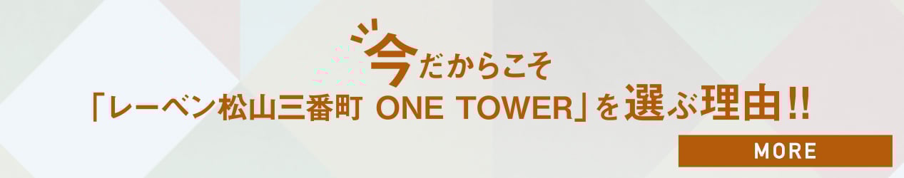 今だからこそ「レーベン松山三番町 ONE TOWER」を選ぶ理由