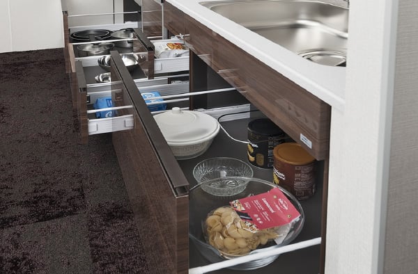 スライド式キッチン収納