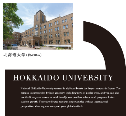 HOKKAIDO UNIVERSITY 北海道大学（約430m）