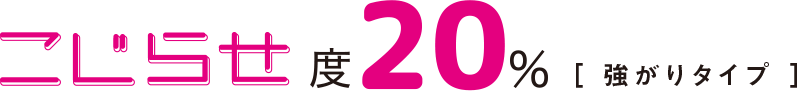 こじらせ度20%