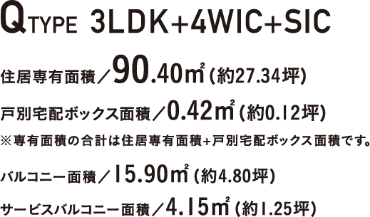 QTYPE 3LDK+4WIC+SIC