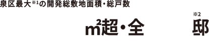 泉区最大の開発総敷地面積・総戸数16,000㎡超・全441邸