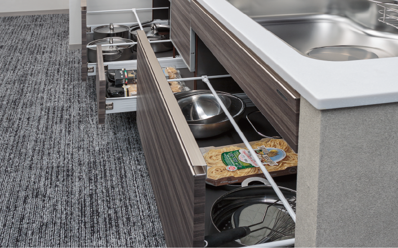 スライド式キッチン収納