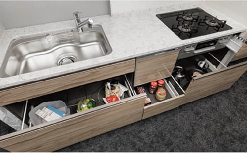 スライド式キッチン収納