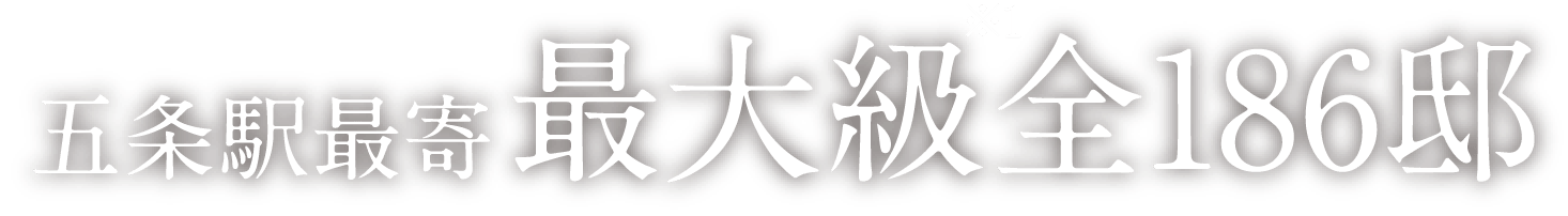 五条駅最寄最大級全186邸