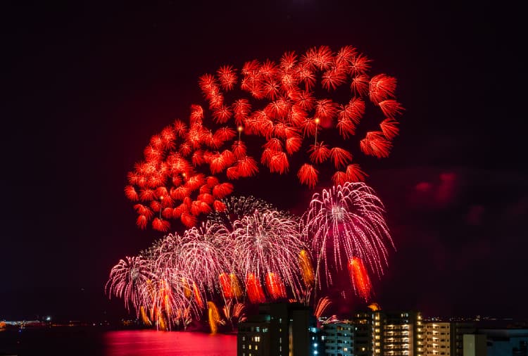 松江水郷祭2025 湖上花火大会写真