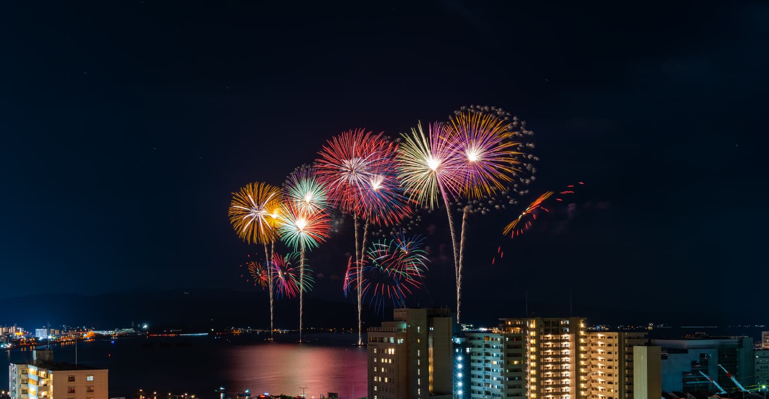 松江水郷祭2025 湖上花火大会写真