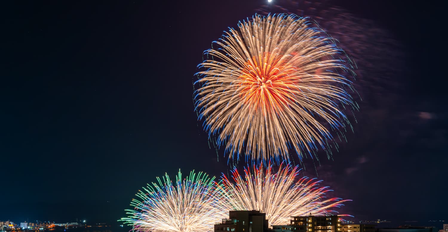 松江水郷祭2025 湖上花火大会写真