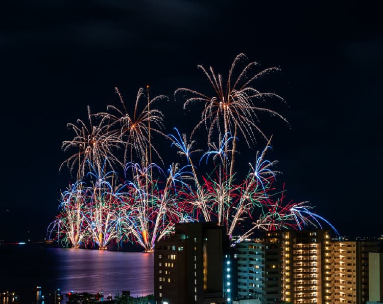 松江水郷祭2025 湖上花火大会写真