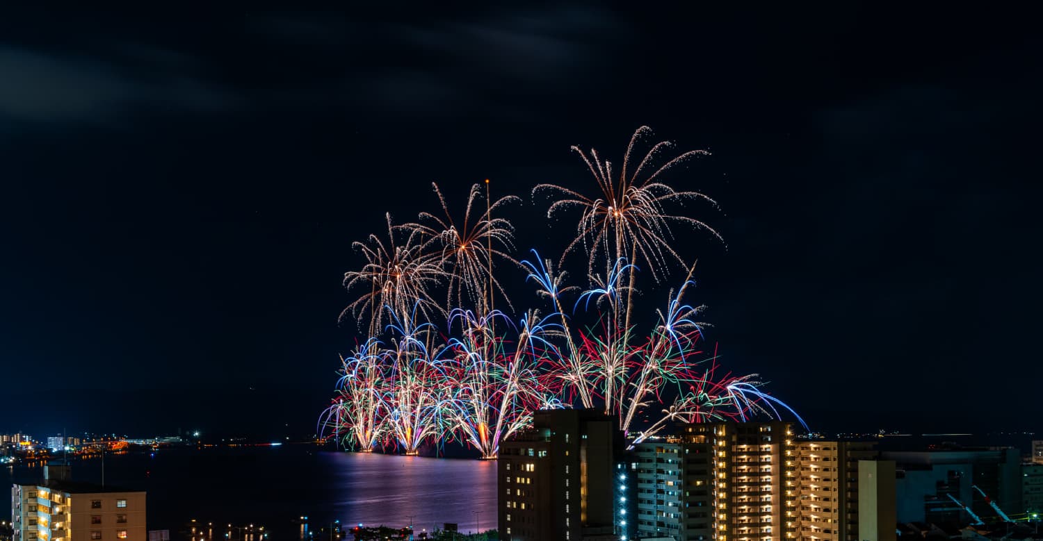 松江水郷祭2025 湖上花火大会写真