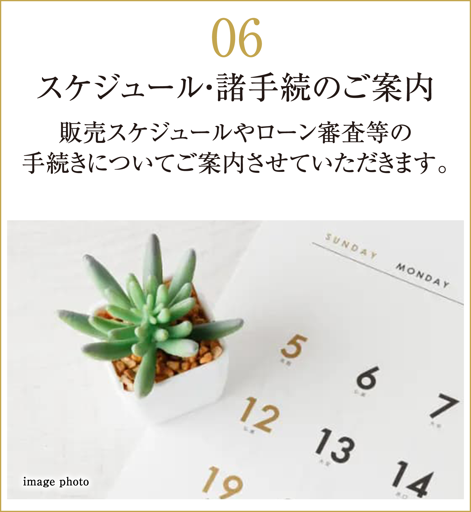 スケジュール・諸手続のご案内